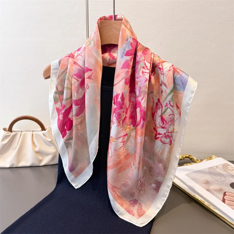 Luxury Bags For Summer - Imitation Square Scarf For Women Printed